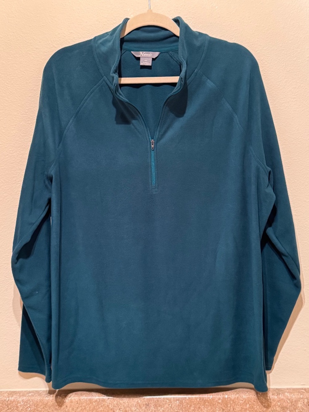 Natural Reflections - Women's Plus Size 1/4-Zip Fleece - Teal Blue - Size XXL